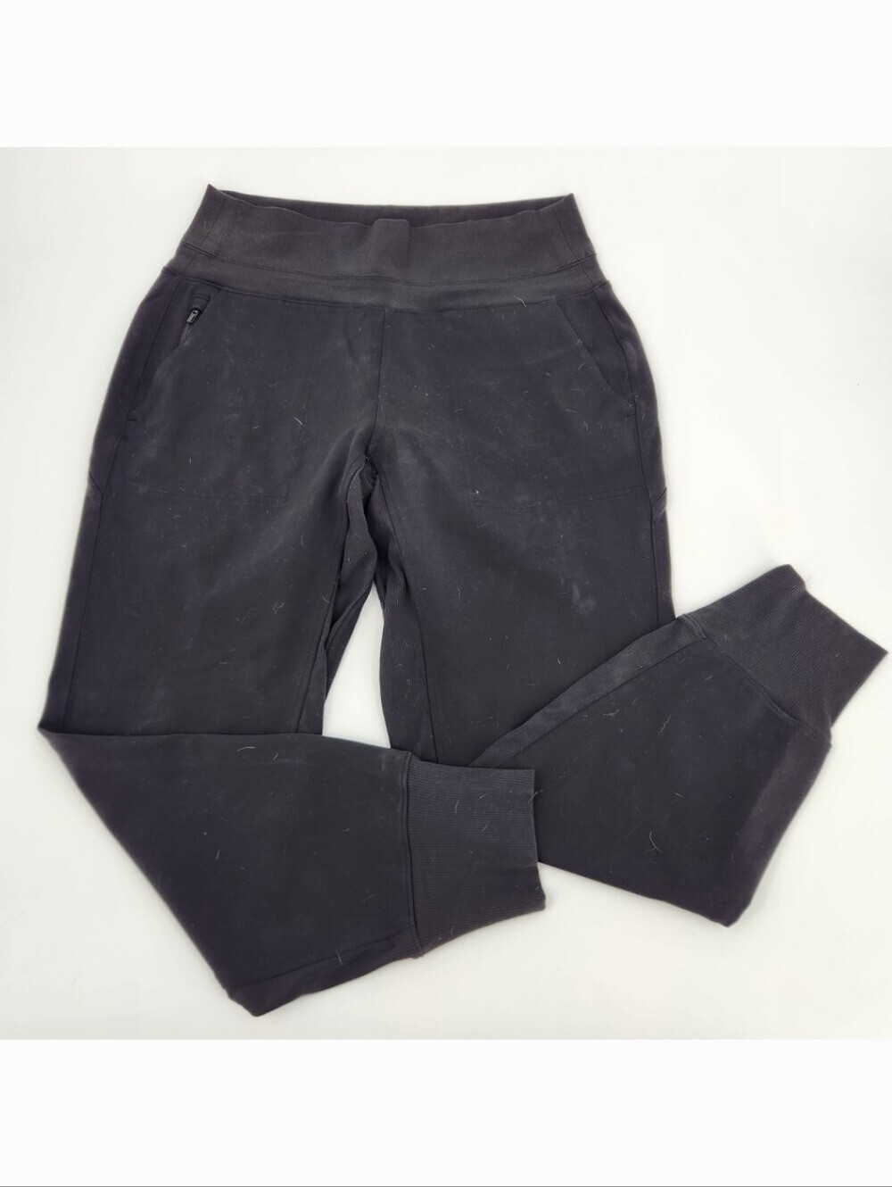 Athleta Venice High Rise Jogger Pant Womens Size Medium Black Zip Pockets